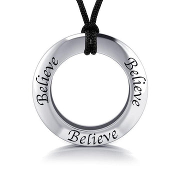 Believe Silver Pendant and Cord Set TSE212 - Jewelry